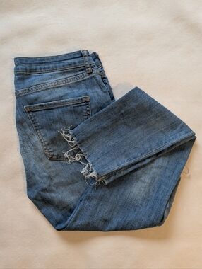 Zara Woman Premium Denim Ripped Skinny Fit Light Blue Wash Jeans Size 6
